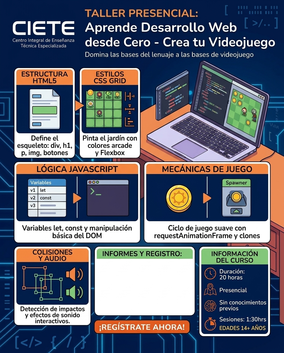 Flyer del curso Desarrollo Web desde Cero
